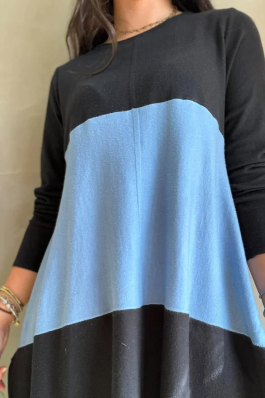 Agata Longline Split Side Knit Denim